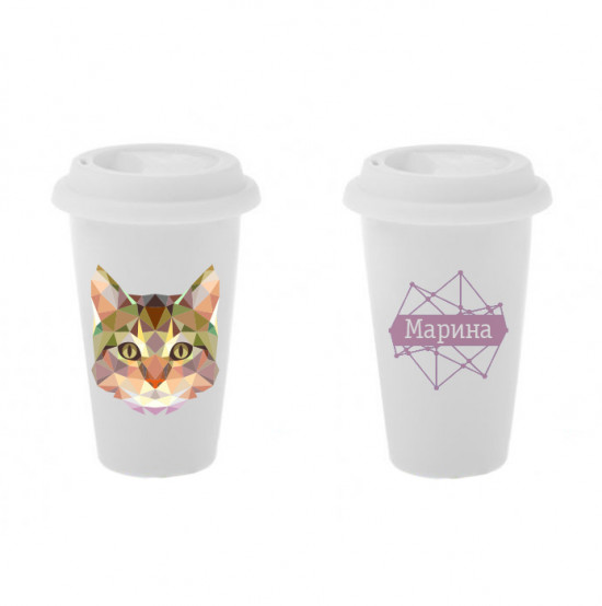 Подарки Стакан для кофе керамический Кот